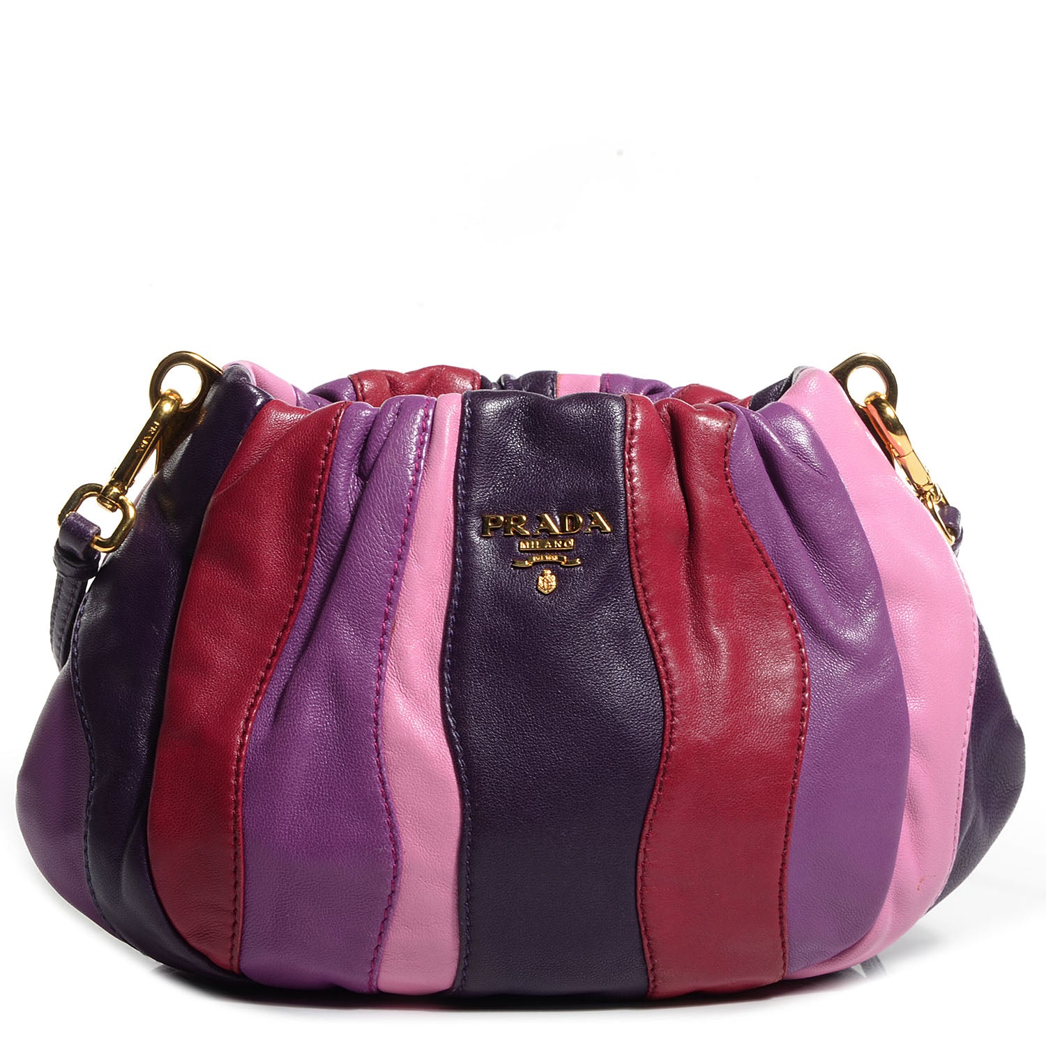 Prada Nappa Trembled Blossoms Stripes Crossbody Ibisco Viola 72975