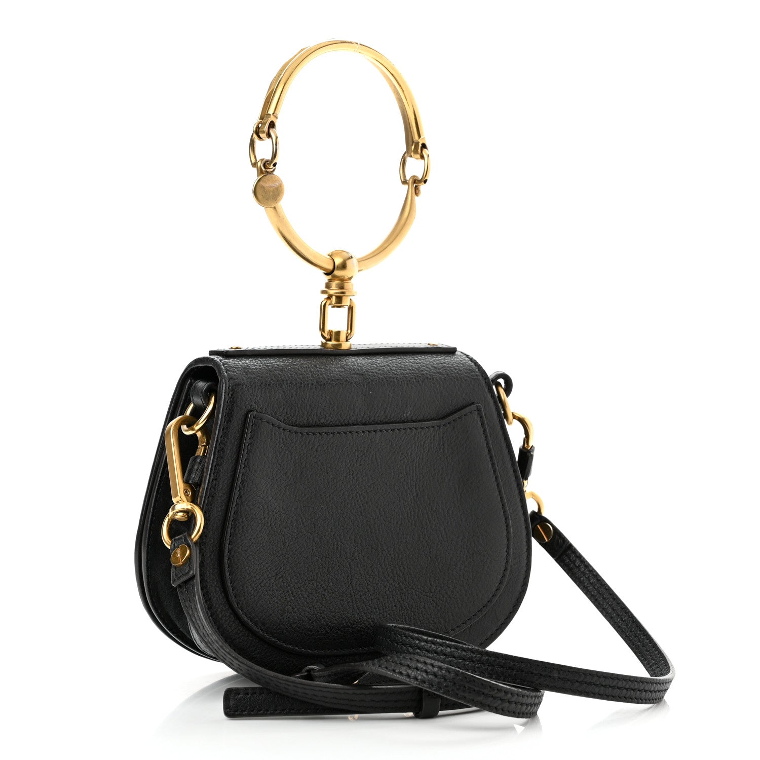 Chloe Calfskin Suede Small Nile Bracelet Bag Black 3 of 11
