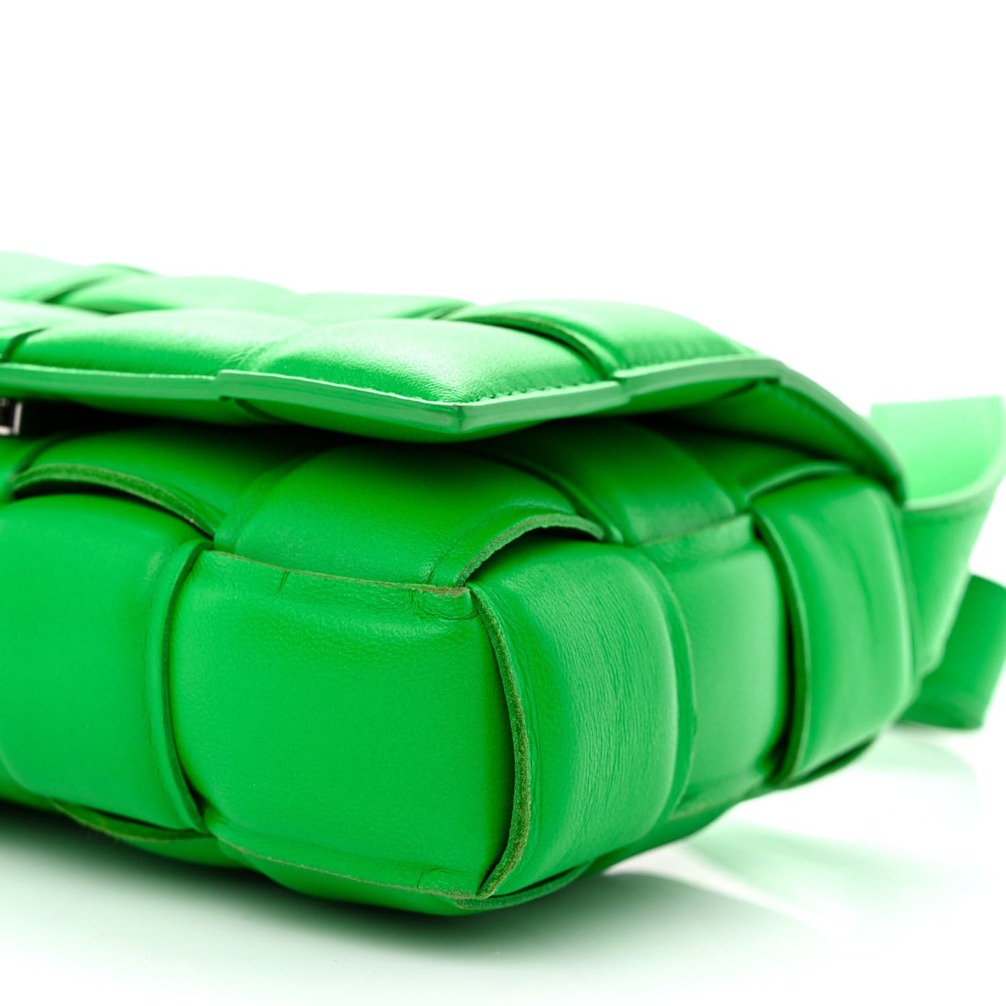 Nappa Maxi Intreccio Padded Cassette Crossbody Bag Parakeet