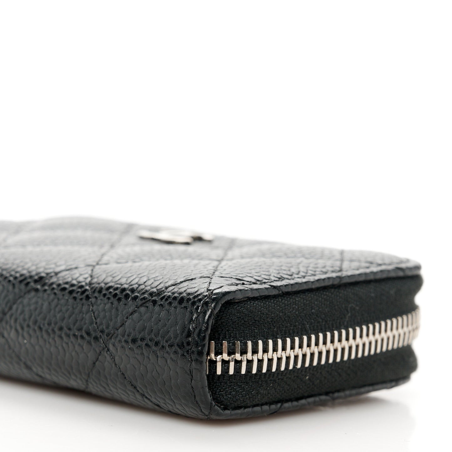 Caviar Quilted Zip Coin Purse Black