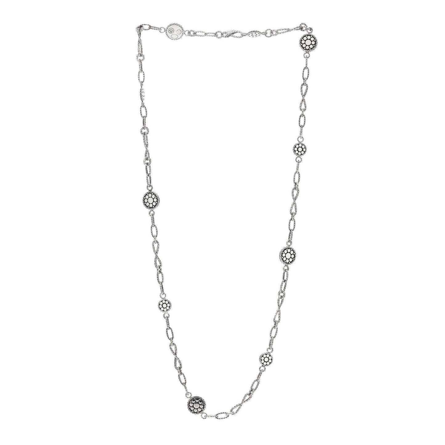 Sterling Silver Dot Station Chain Necklace