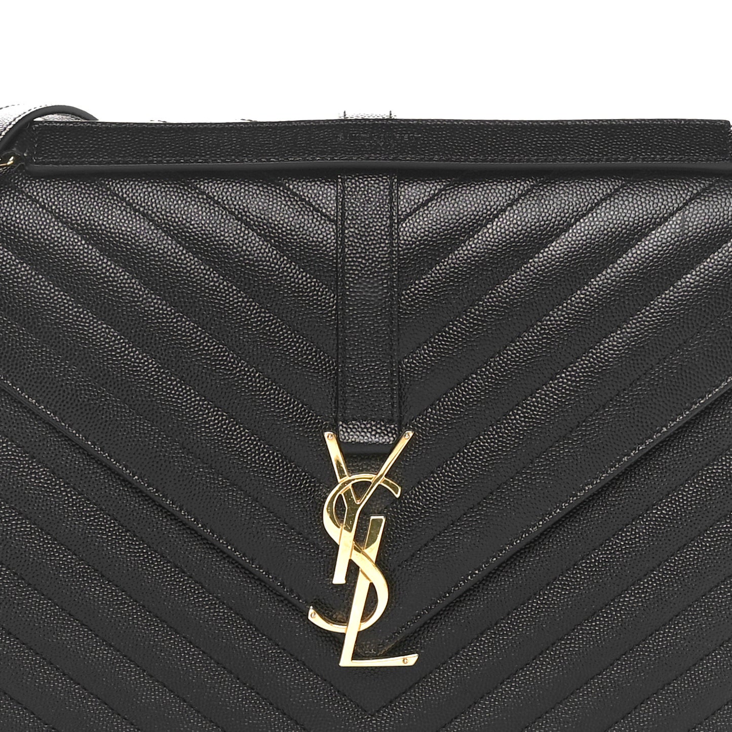 Grain De Poudre Matelasse Chevron Large Monogram Satchel Black
