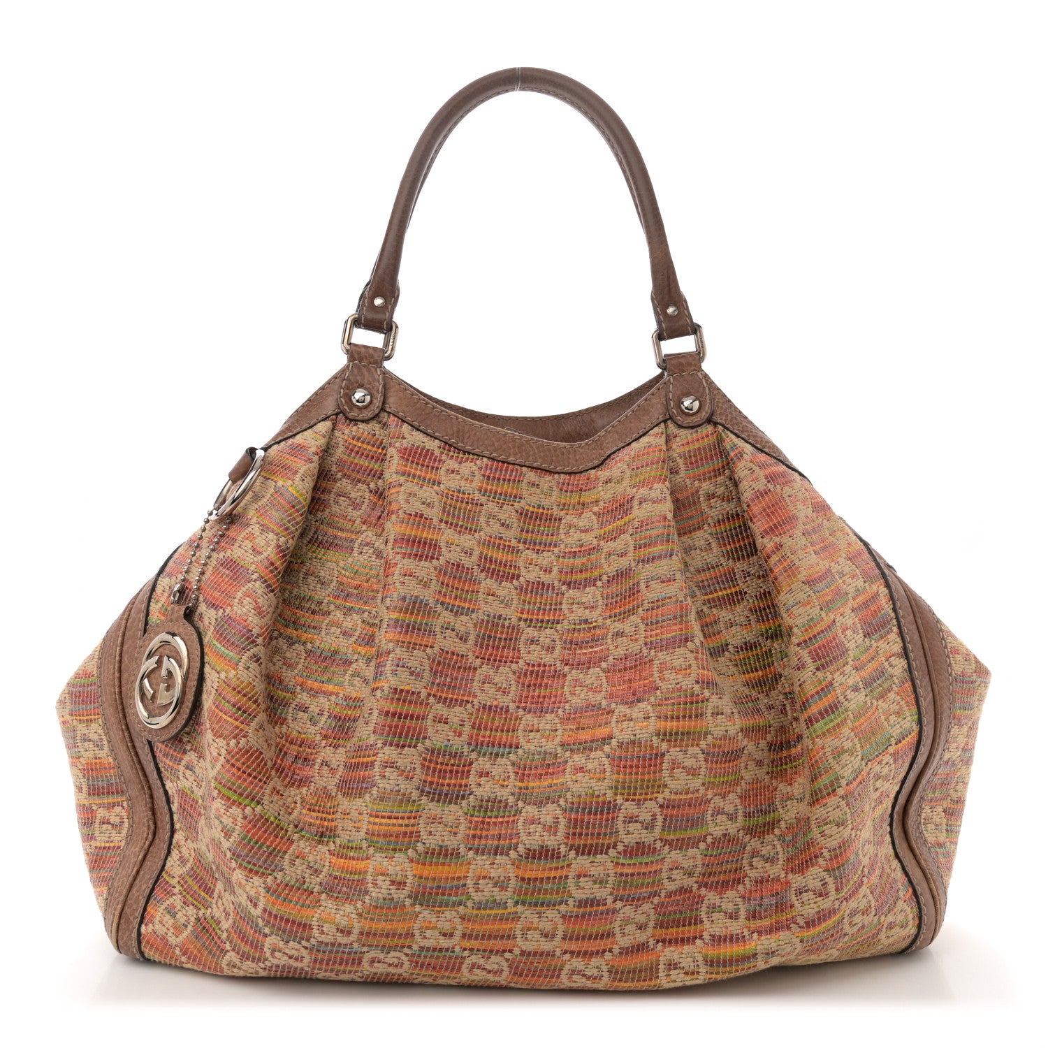 GUCCIバック Gucci Monogram Sunset Raffia Large Sukey Brown 1709493 – FASHIONPHILE