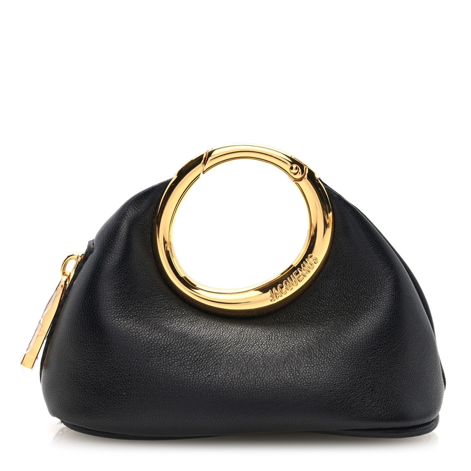 Jacquemus Lambskin Le Porte Calino Ring Top Handle Bag Black