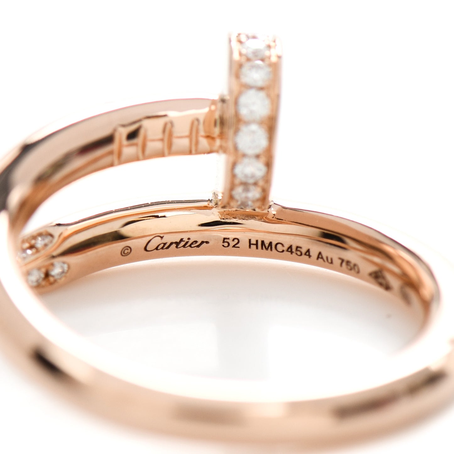 18K Pink Gold Diamond Juste Un Clou Ring 52 6