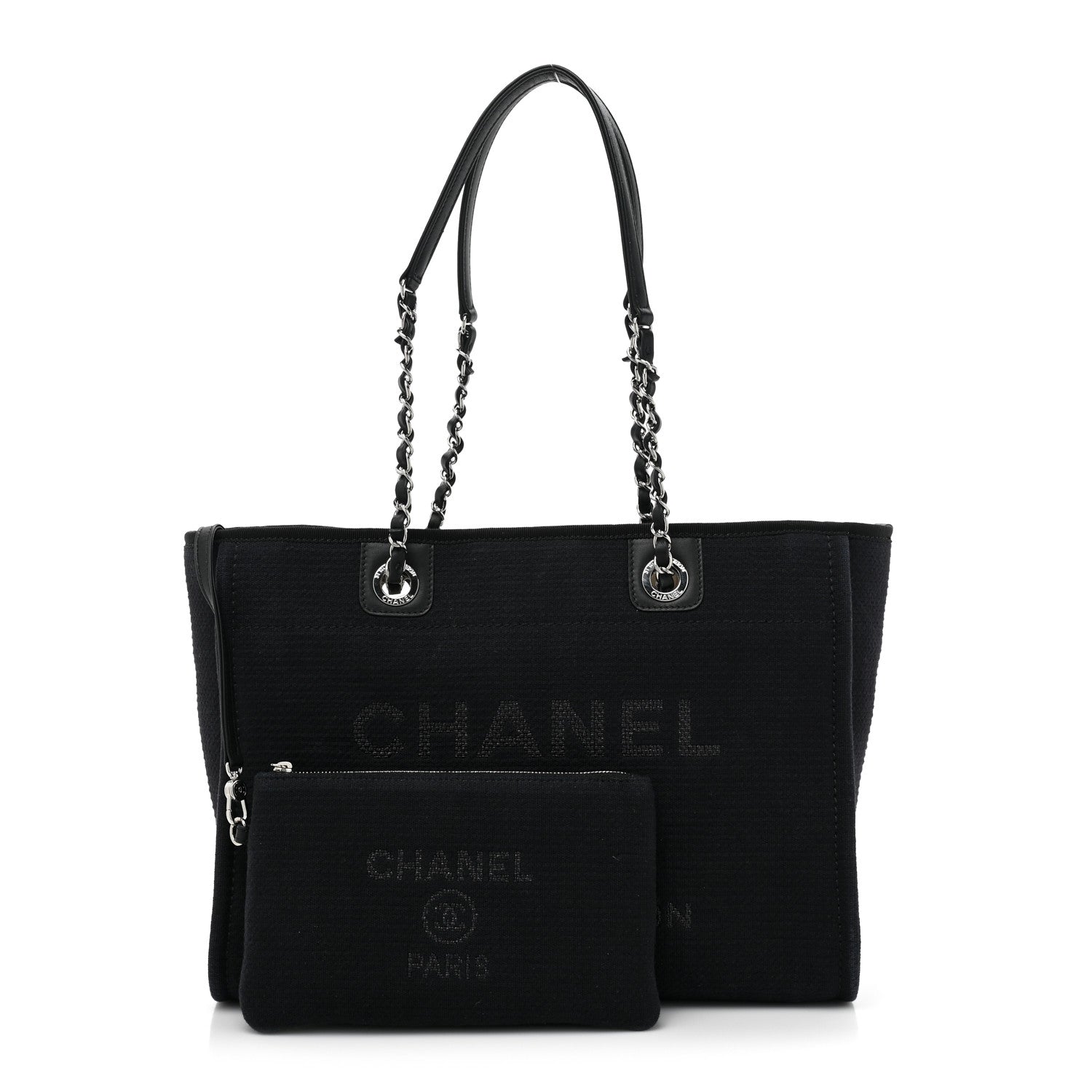 Chanel Mixed Fibers Small Deauville Tote Black 3 of 15
