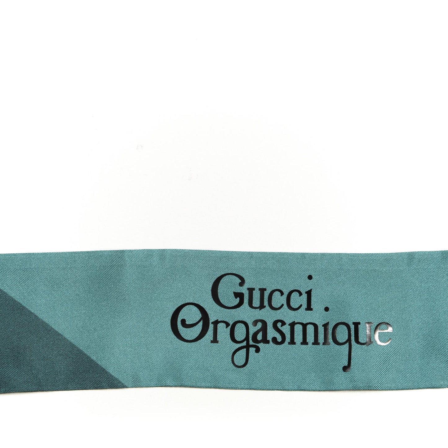 Silk Twill Gasmique Neck Bow Scarf Turquoise Blue