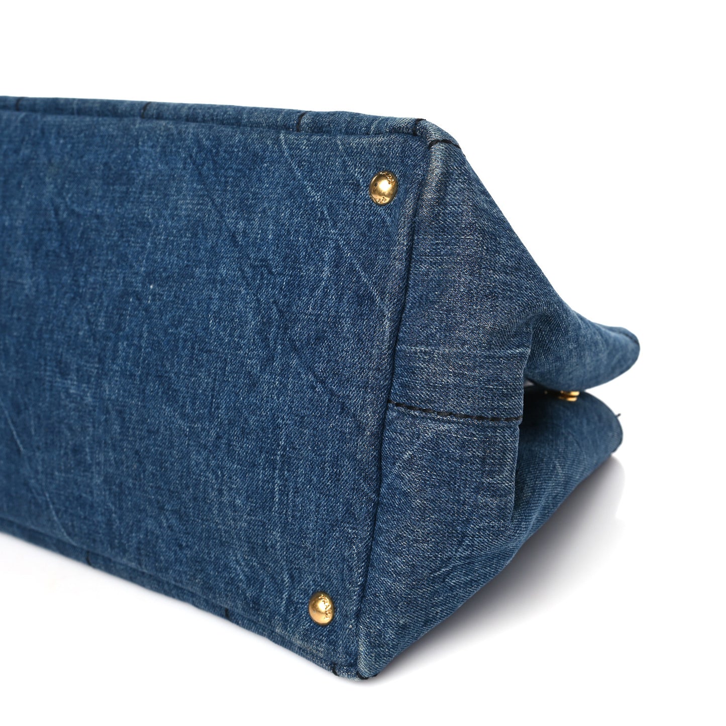 Denim Logo Tote Bleu