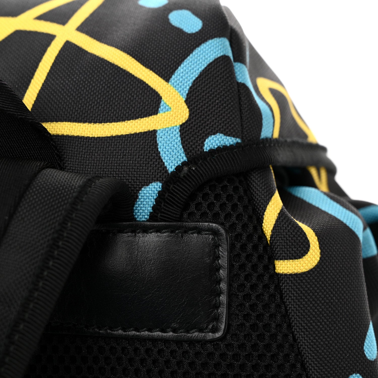 Gucci Techno Canvas GucciGhost Double Buckle Backpack Black New Acquamarine 11 of 12