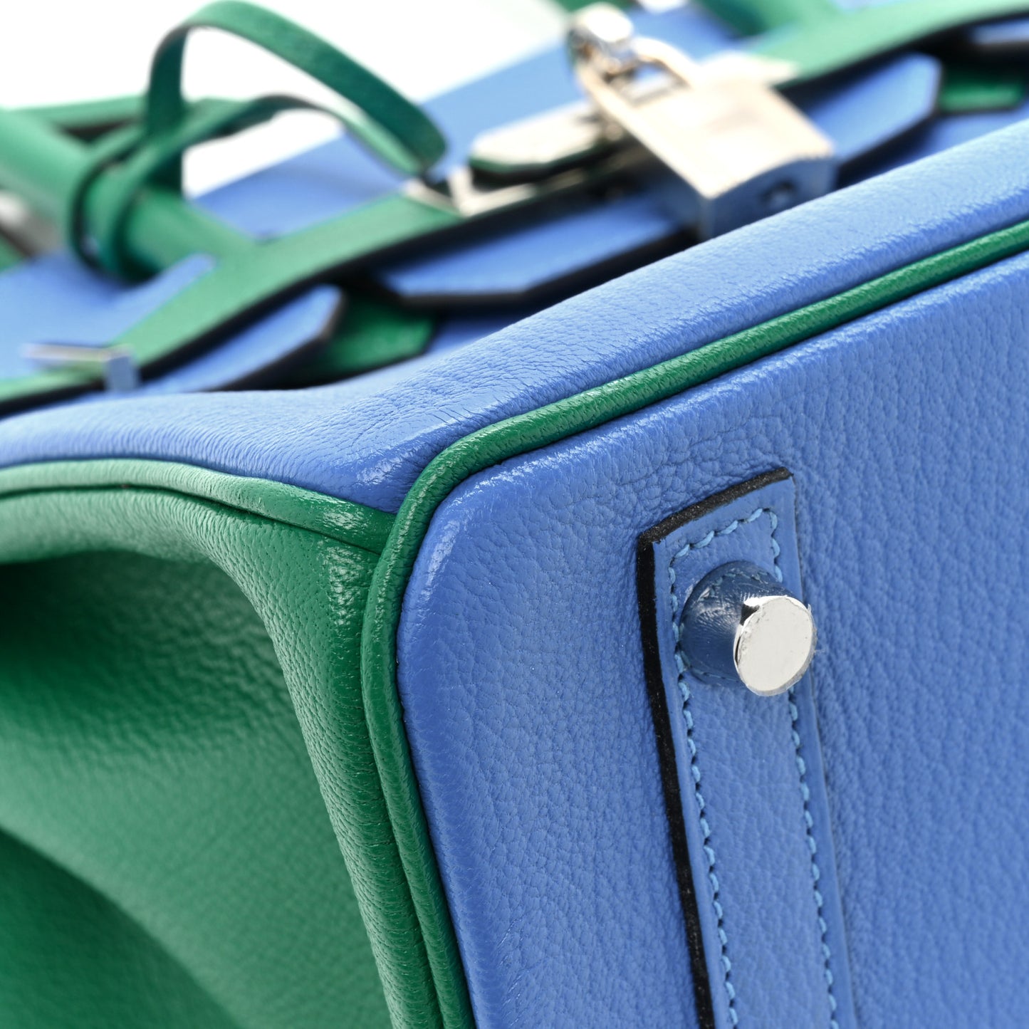 Chevre Mysore Horseshoe Birkin 30 Bleu Hydra Vert Bengale