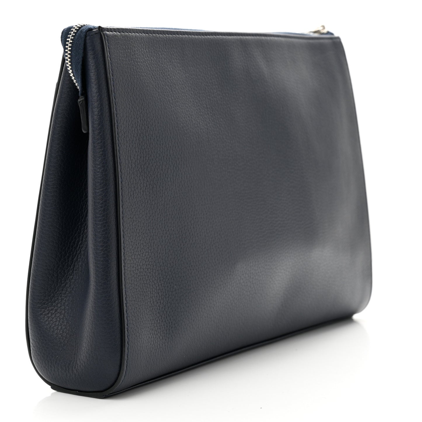 Grained Calfskin Large Neo Executive Cosmetic Case Dark Blue