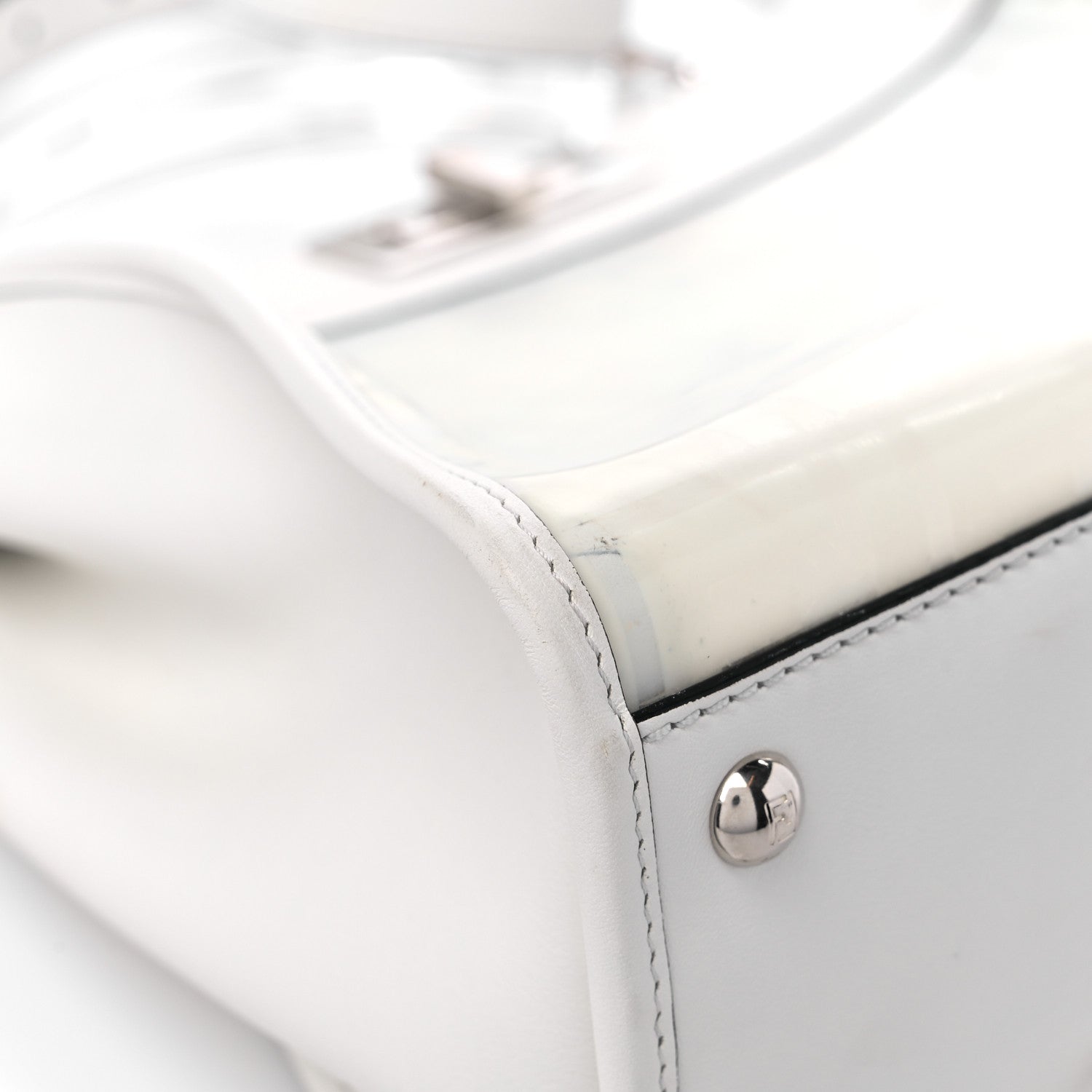 Fendi TPU FF Vitello Century Peekaboo Satchel White 8 of 13