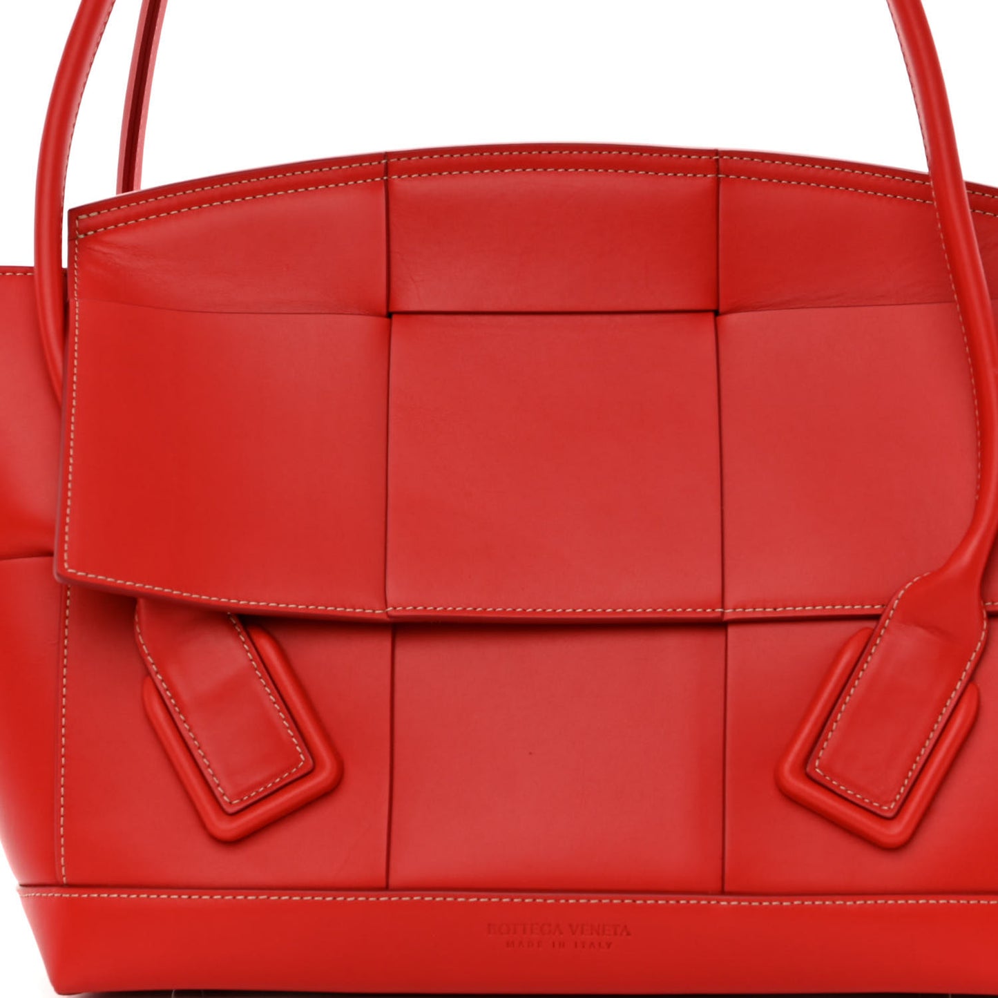 French Calfskin Maxi Intrecciato Medium Arco Red