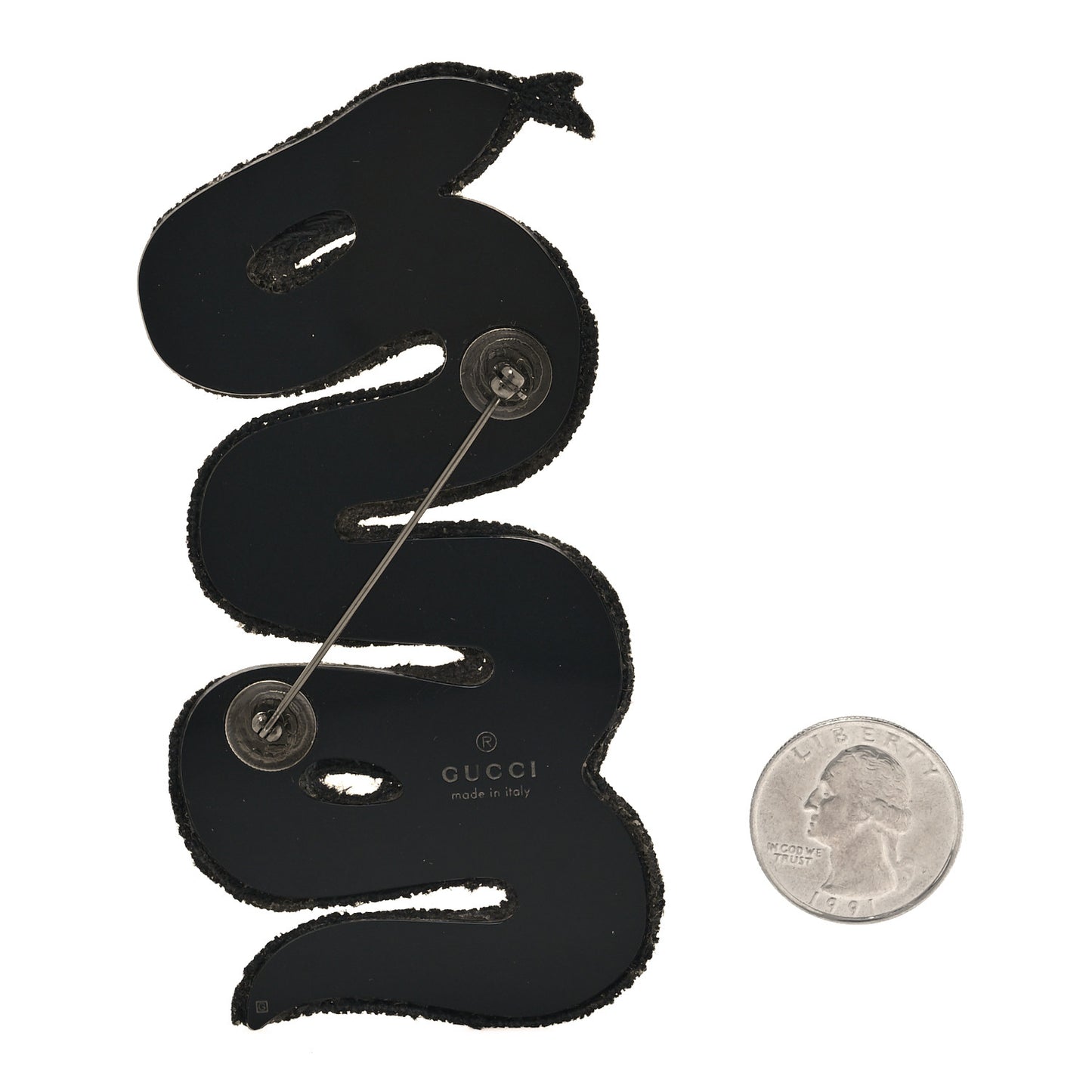 Crystal Bead Embroidered Snake Brooch Multicolor