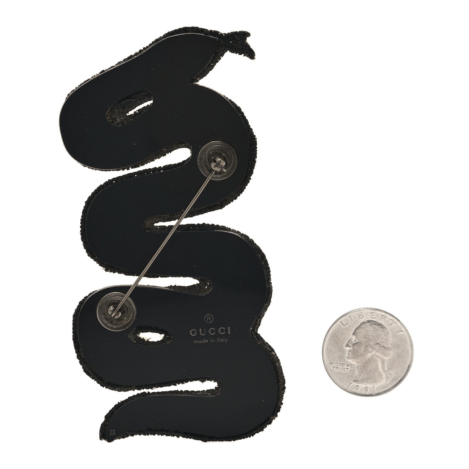 Gucci Crystal Bead Embroidered Snake Brooch Multicolor 2 of 3