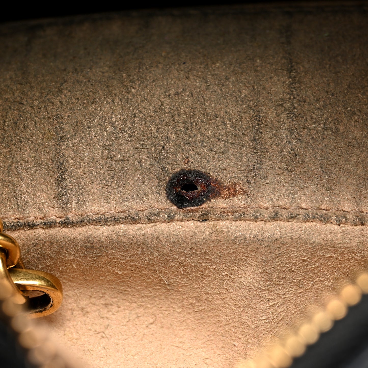 Calfskin Matelasse Chevron Mini GG Marmont Half Moon Hobo Black