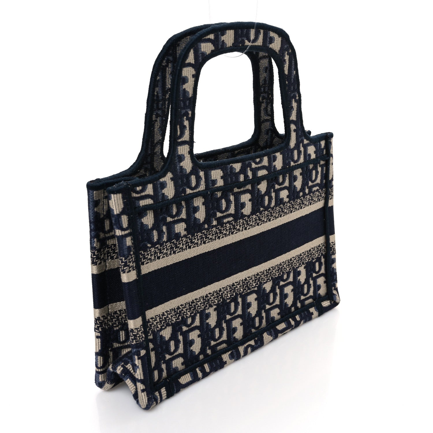 Christian Dior Oblique Mini Book Tote Blue Multicolor 3 of 9