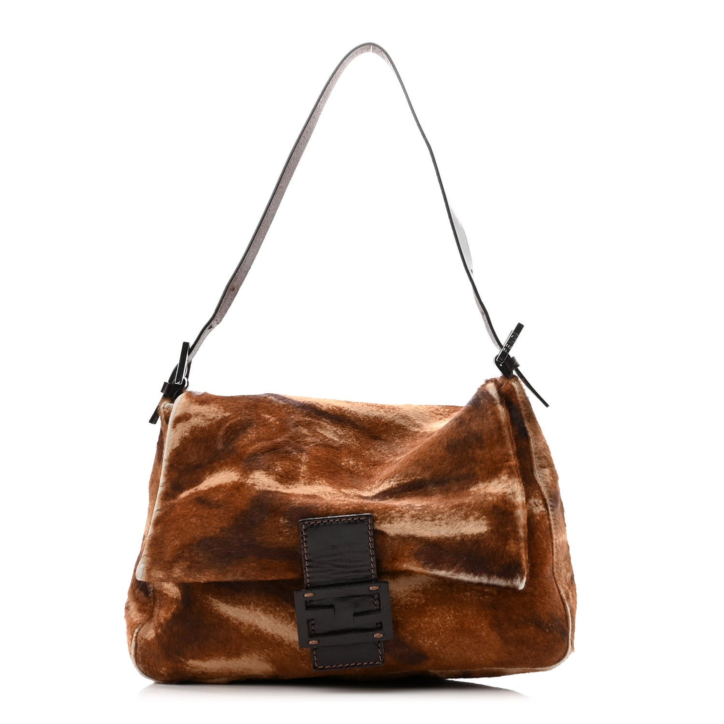 Calf Hair Mama Baguette Brown