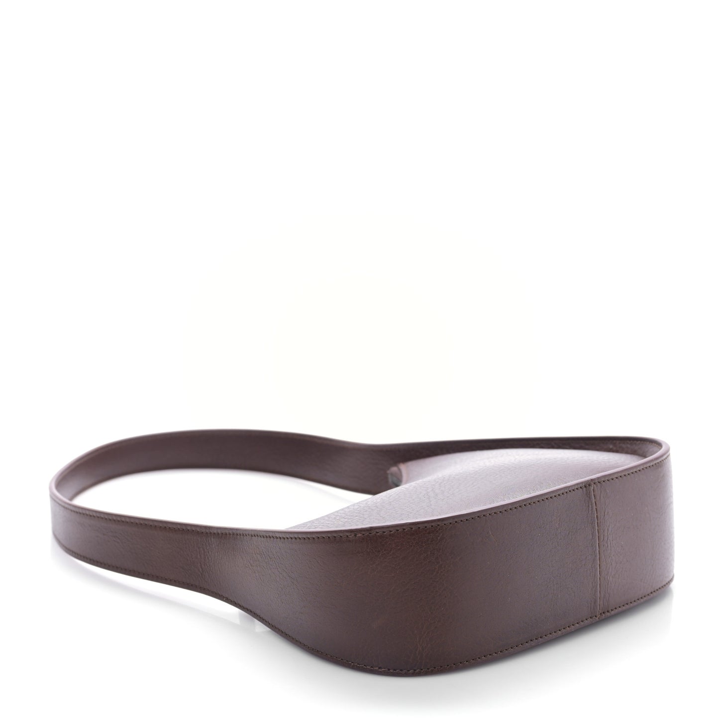 Grained Calfskin Half Moon Shoulder Bag Brown