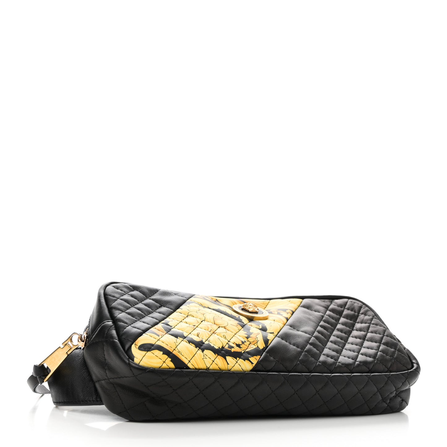 Nappa Barocco Printed Quilted Vanitas Medea Belt Bag Black