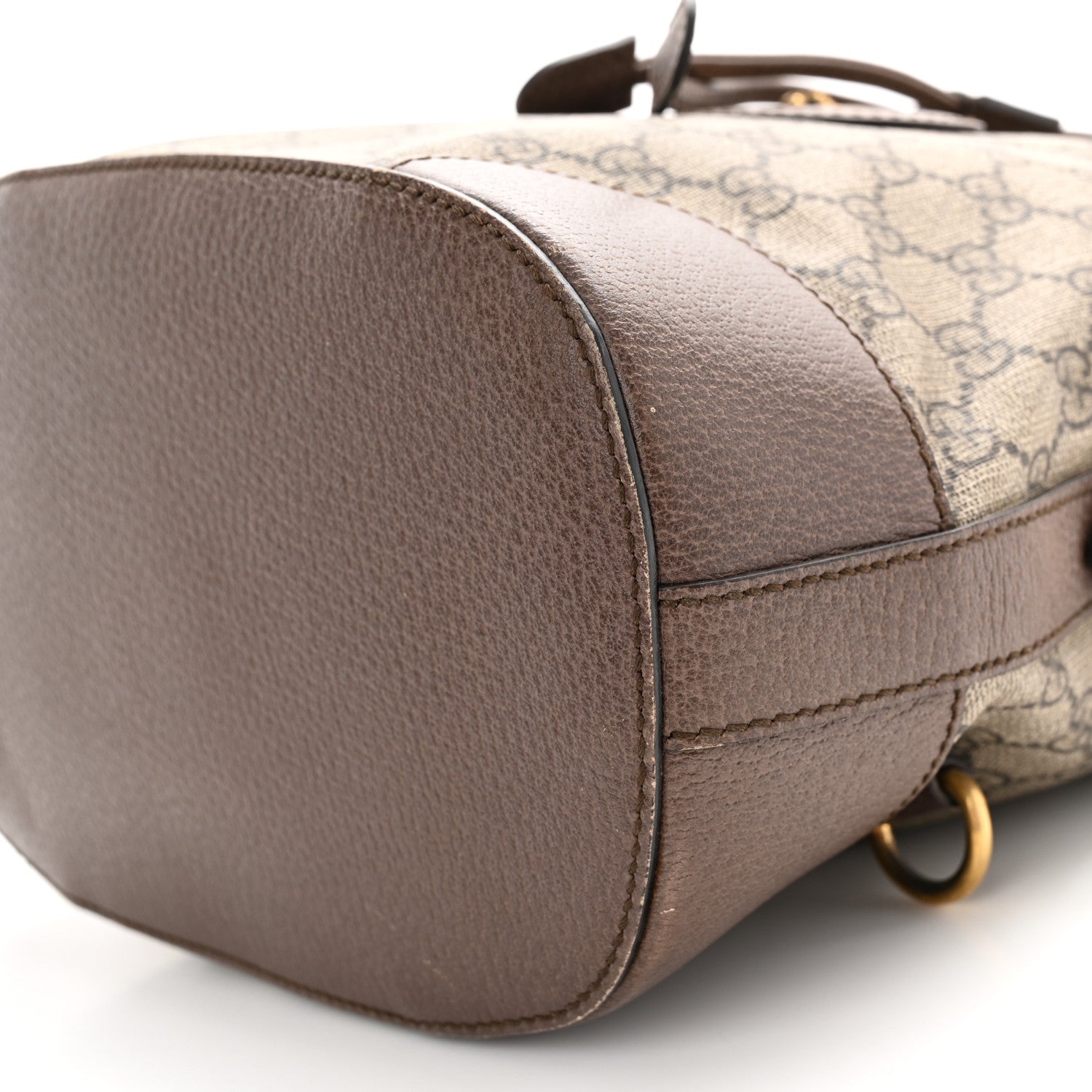 Gucci GG Supreme Monogram Neo Vintage Drawstring Bucket Backpack Beige New Acero Crop 10 of 11