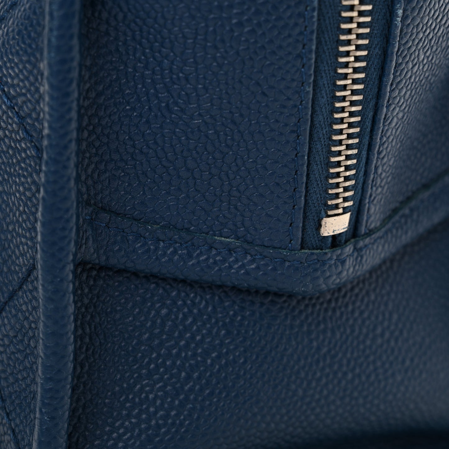 Caviar Quilted Small Deauville Bowling Bag Blue