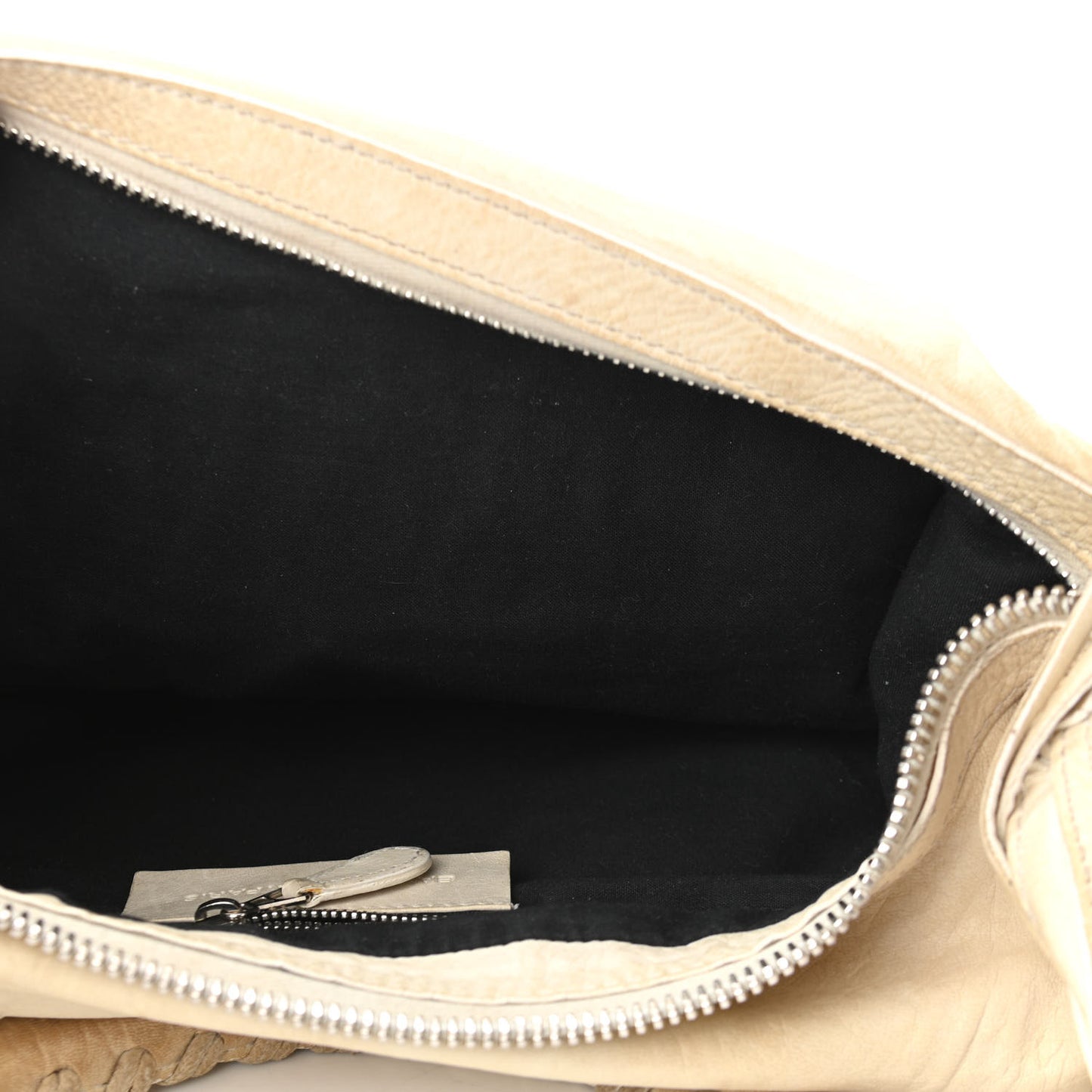 Agneau Giant 21 Silver Hardware Hobo White