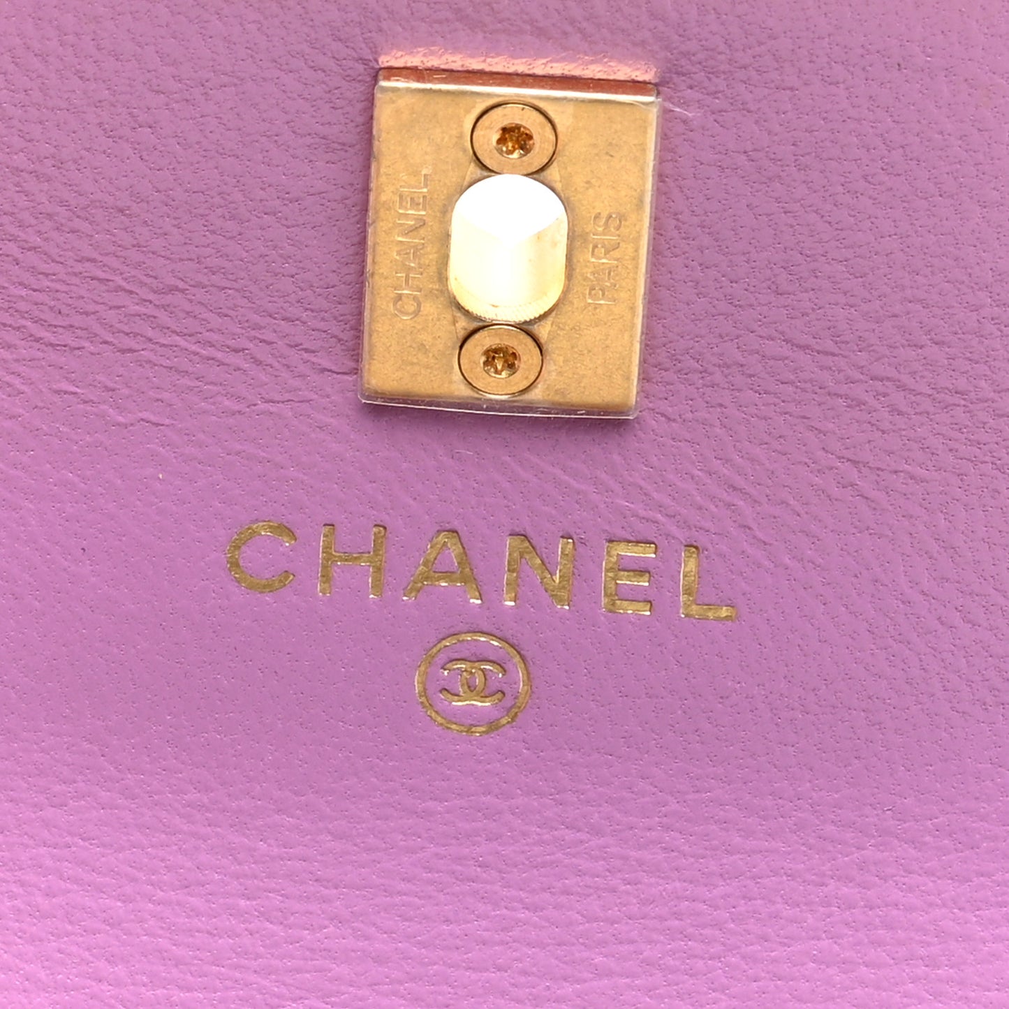Lambskin Quilted Pearl Crush Clutch With Chain Purple