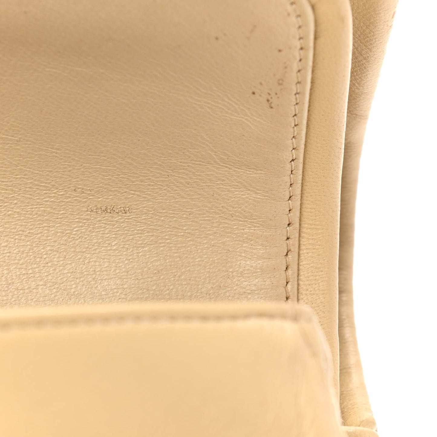 Lambskin Quilted Medium Double Flap Beige