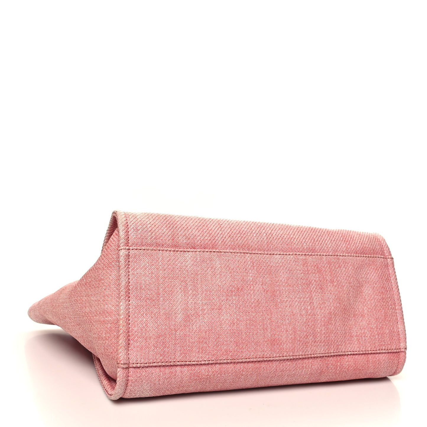 Woven Straw Raffia Medium Deauville Tote Pink White