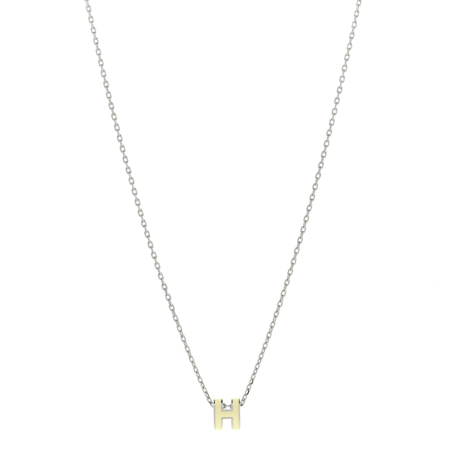 Palladium Mini Pop H Pendant Necklace Jaune Soufre Pale