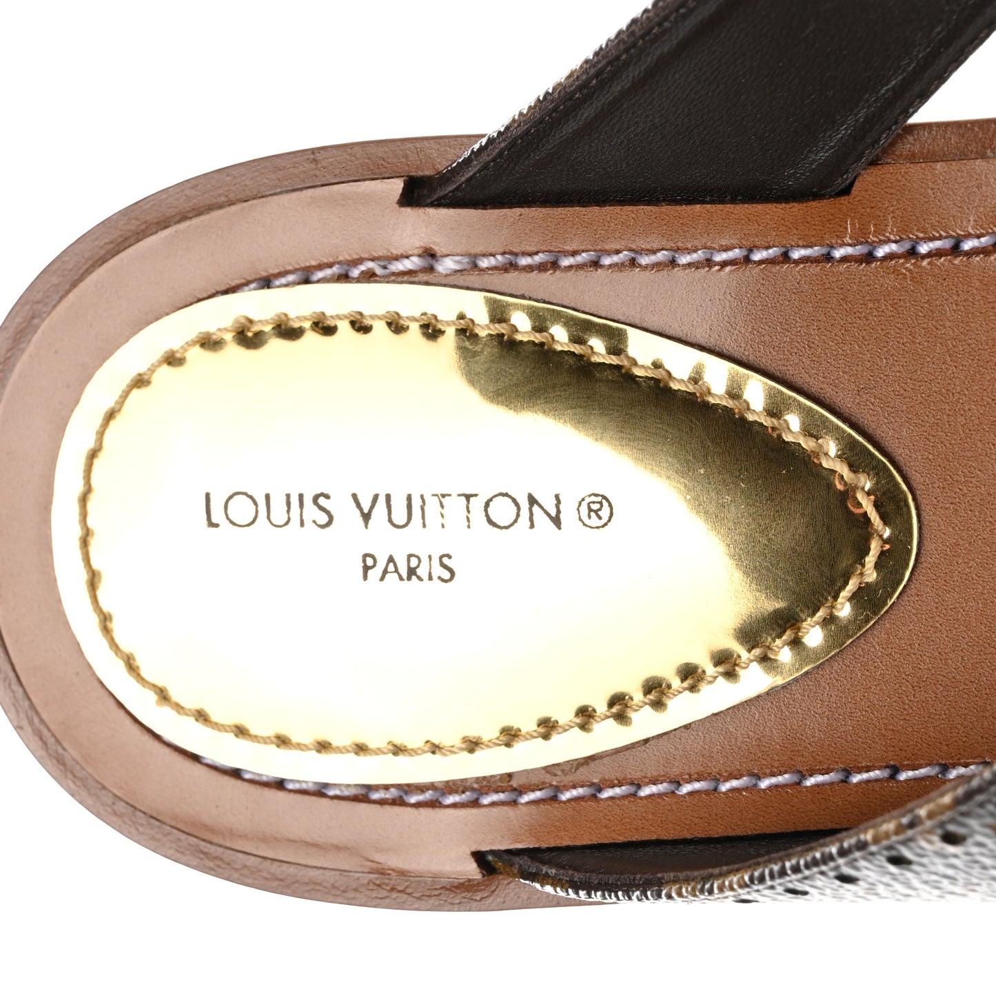 Monogram Sunny Flat Thong Sandals 39.5 Brown