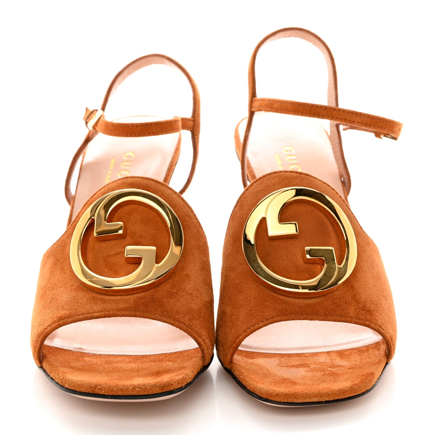 Suede Blondie 85mm Slingback Sandals 34.5 Cognac