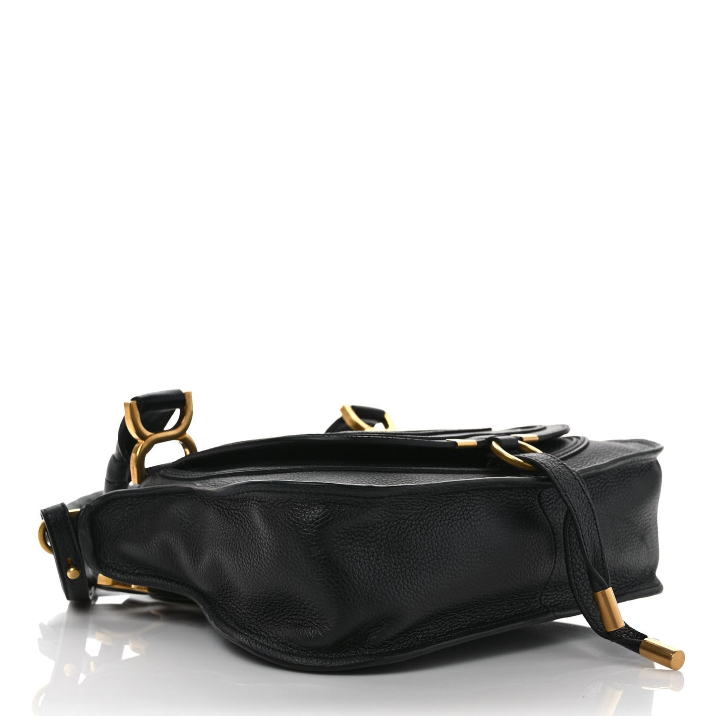 Calfskin Small Marcie Satchel Black