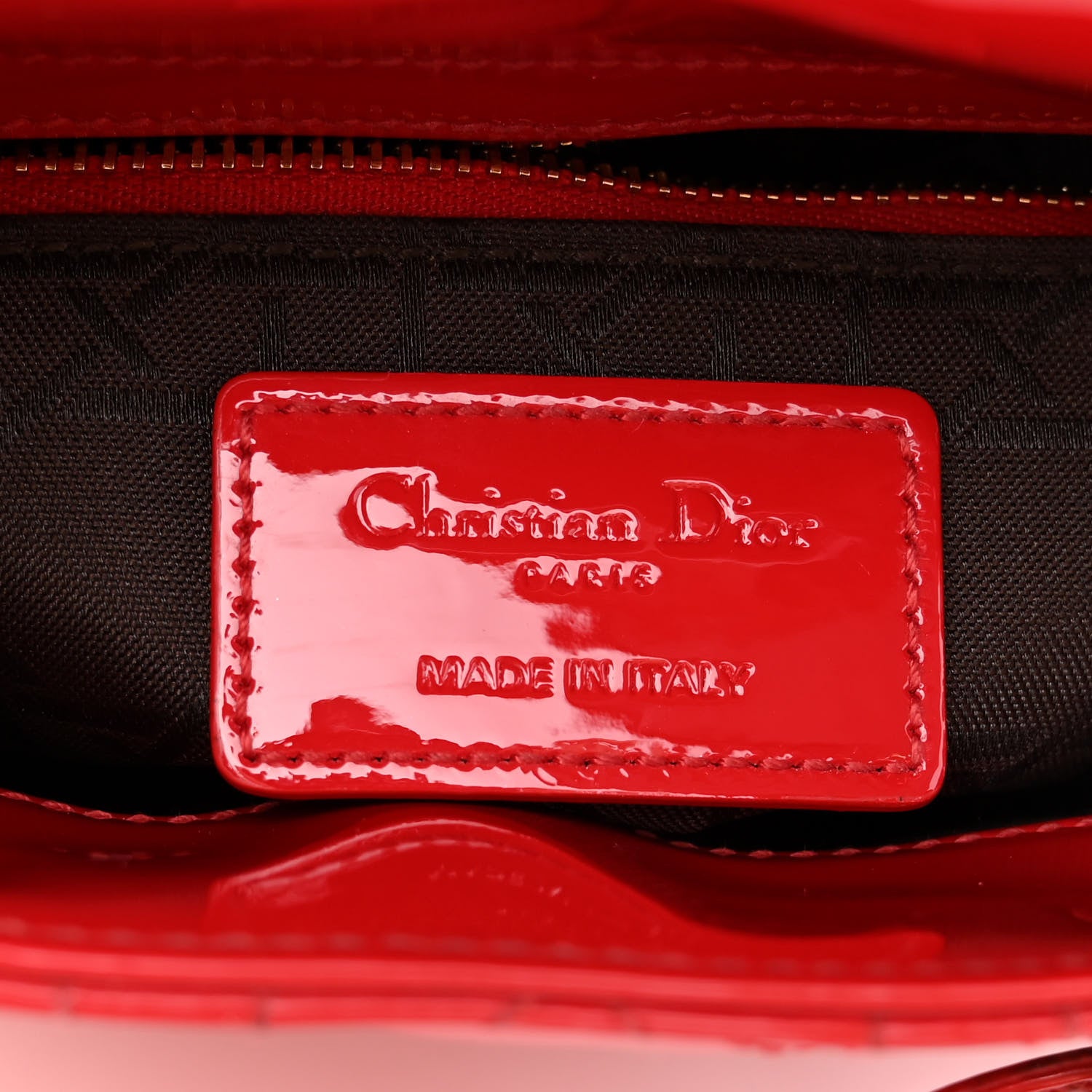 Christian Dior Patent Cannage Mini Lady Dior Red 6 of 9