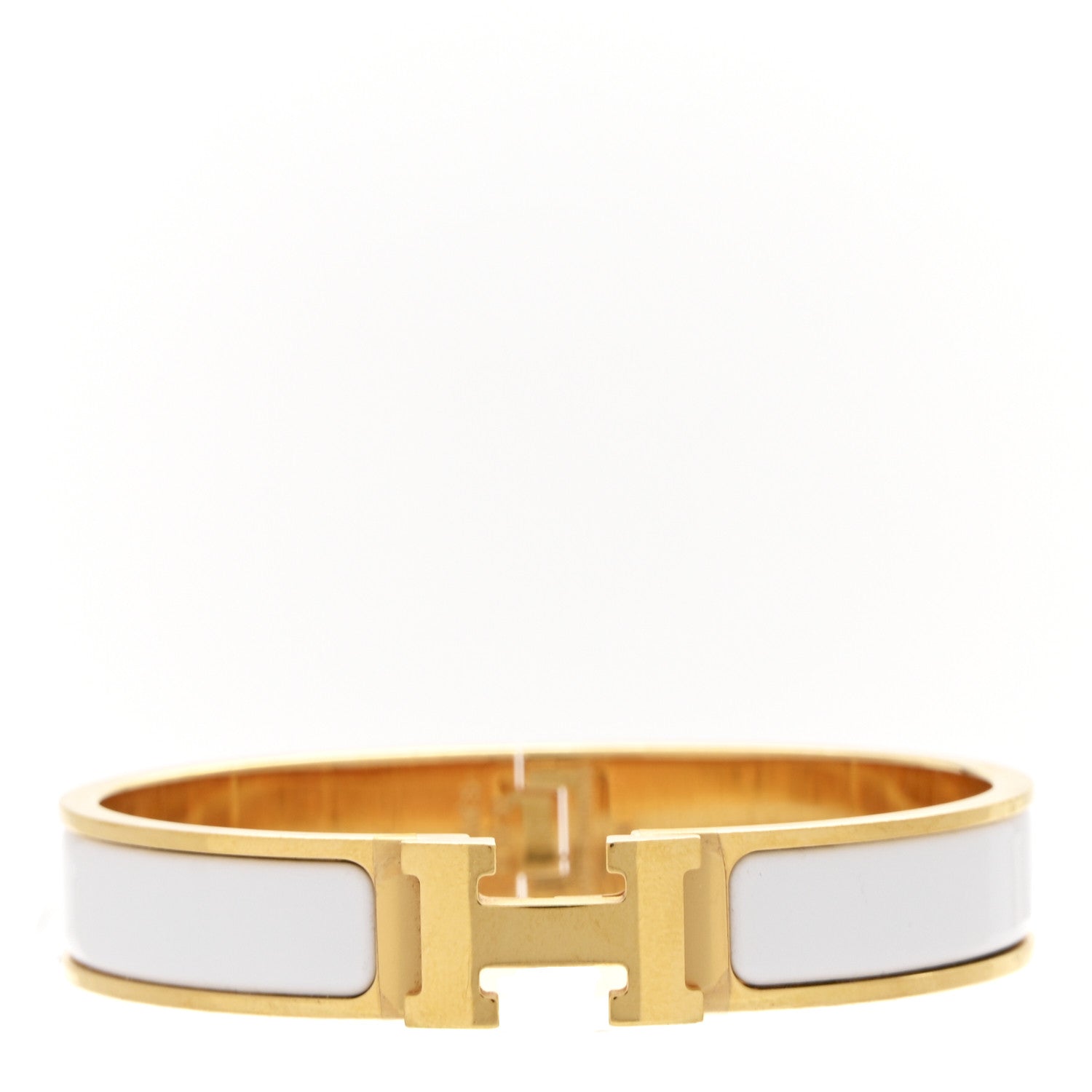 HERMES H bracelet ホワイト ゴールド H Bracelet 0.47