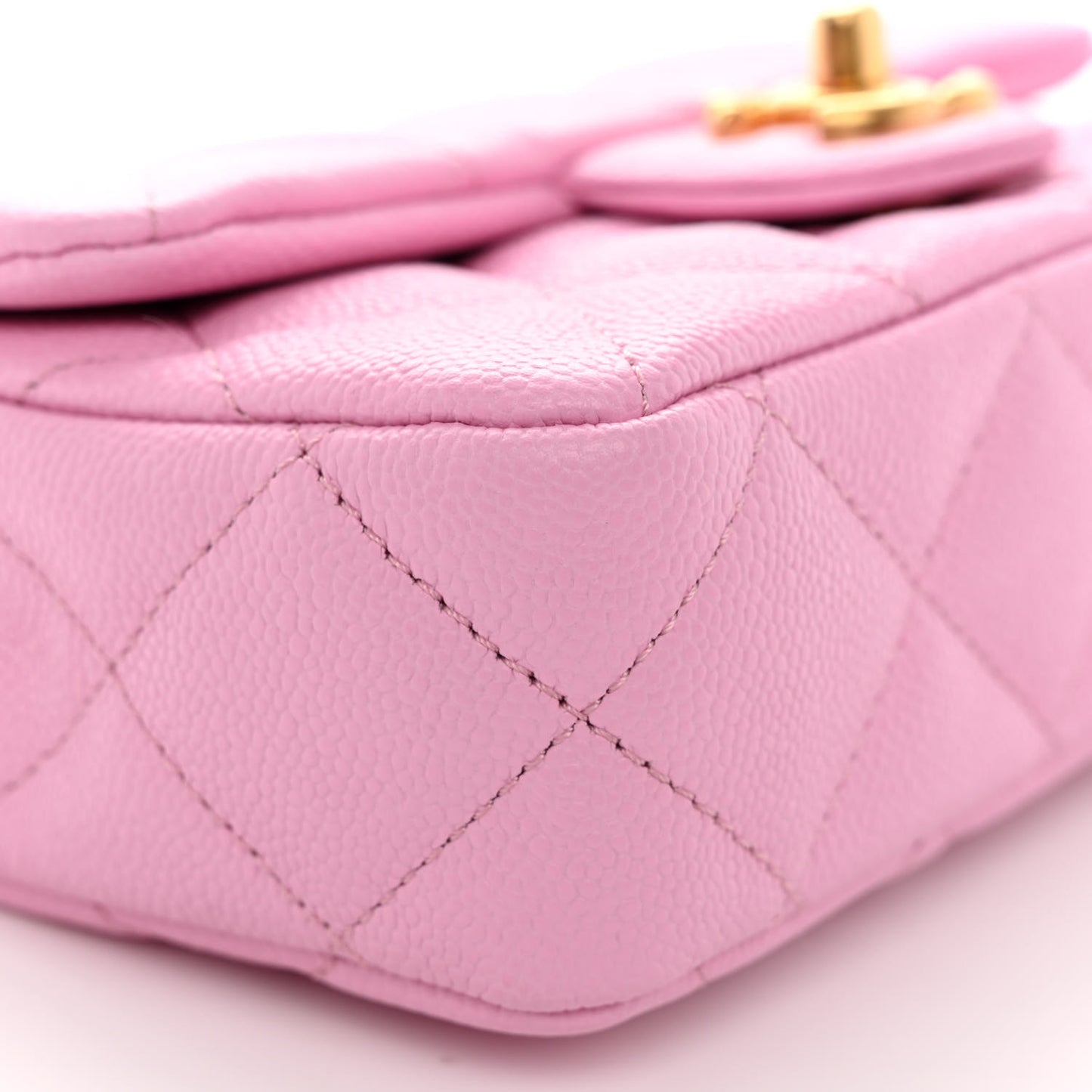 Caviar Quilted Mini Rectangular Sweetheart Flap Lilac