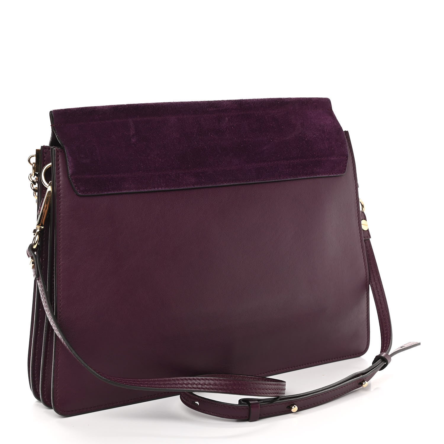 Chloe Calfskin Suede Medium Faye Shoulder Bag Intense Violine 3 of 15