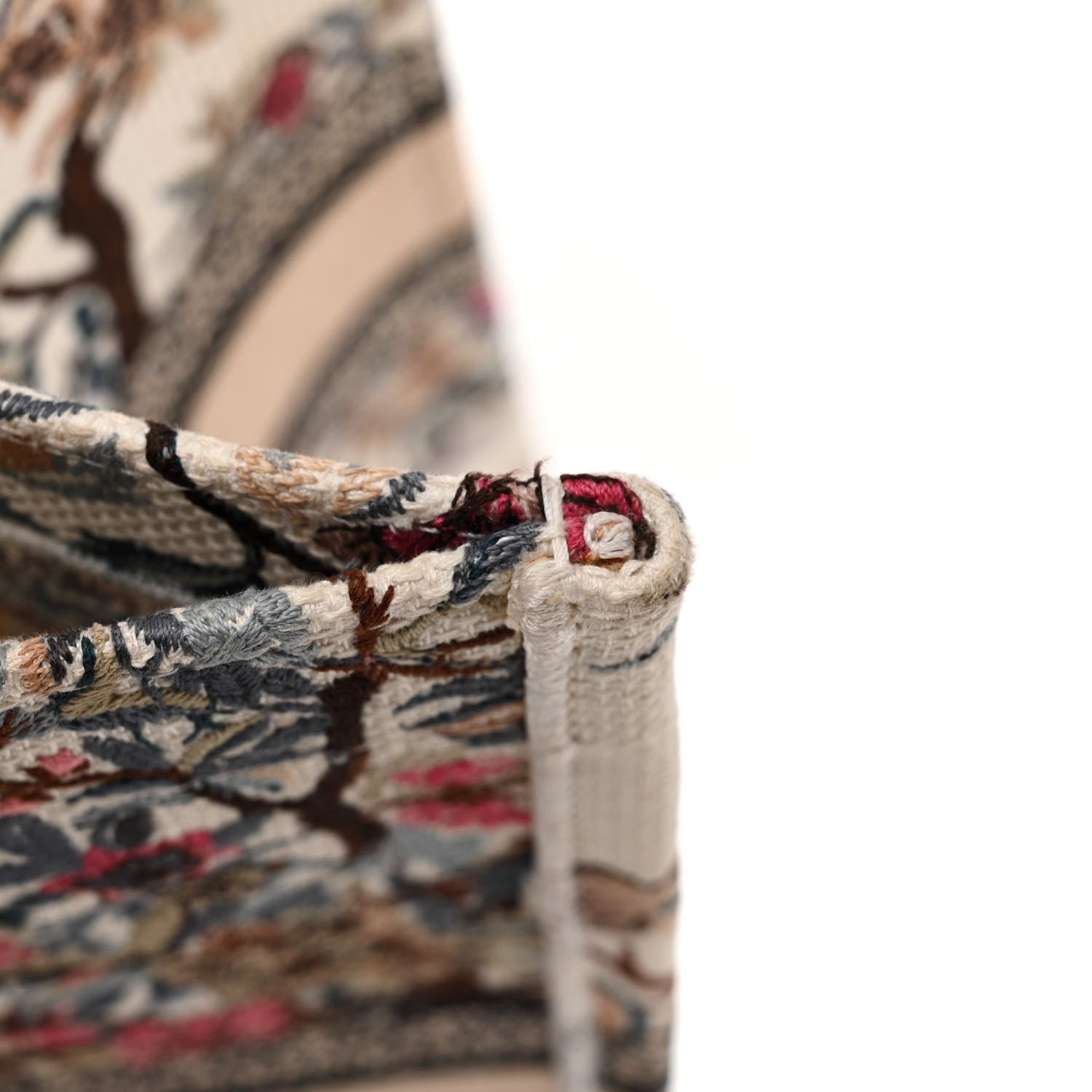 Christian Dior Canvas Embroidered Large Jardin D'Hiver Book Tote Latte Multicolor 14 of 15