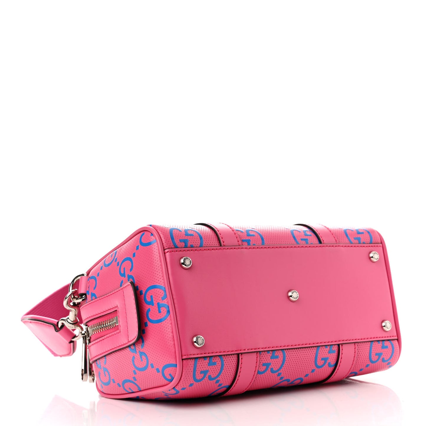 Calfskin GG Tennis Bi-Color Embossed Mini Duffle Bag Modern Fucsia Modern Blue