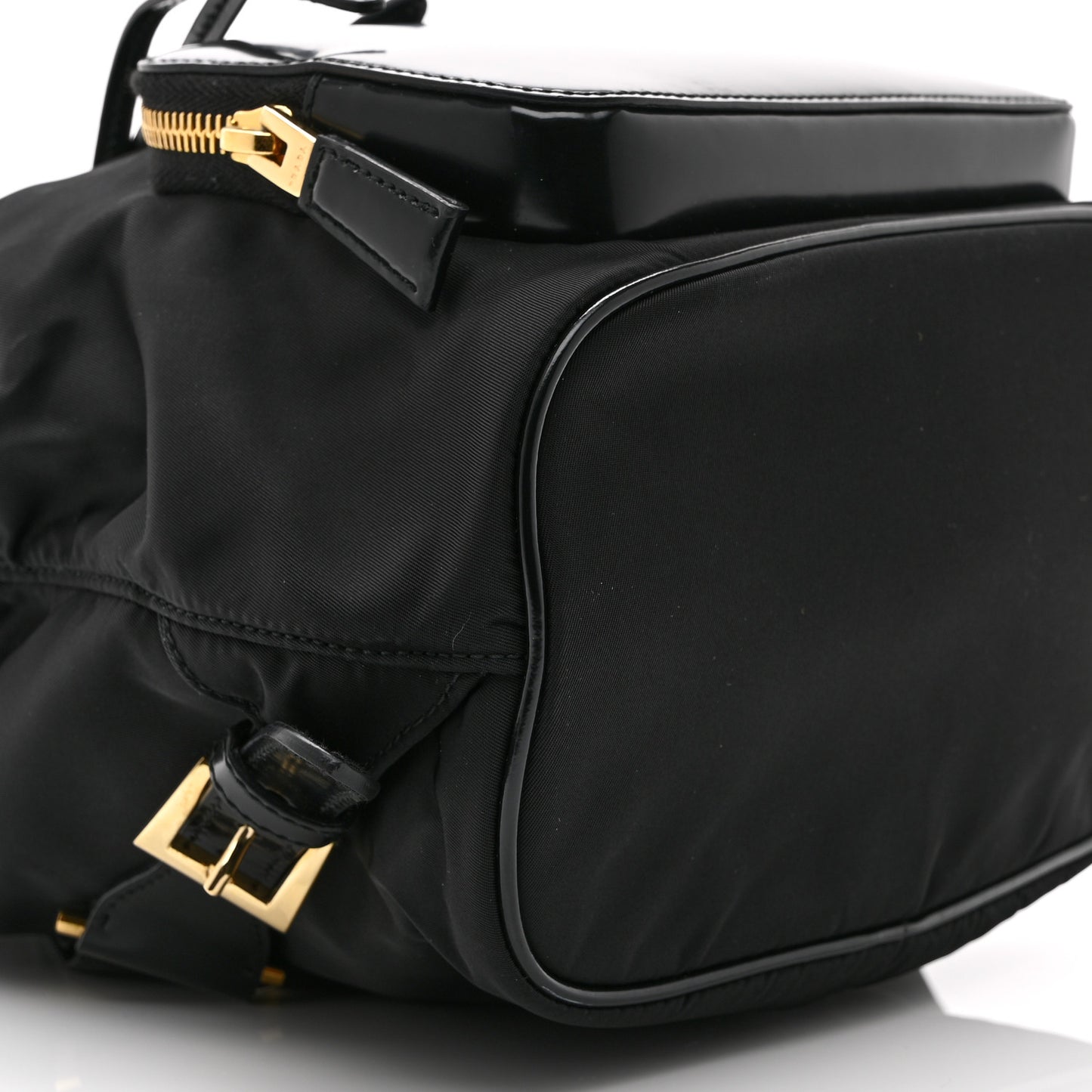 Re-Nylon Tessuto Brushed Calfskin Backpack Black