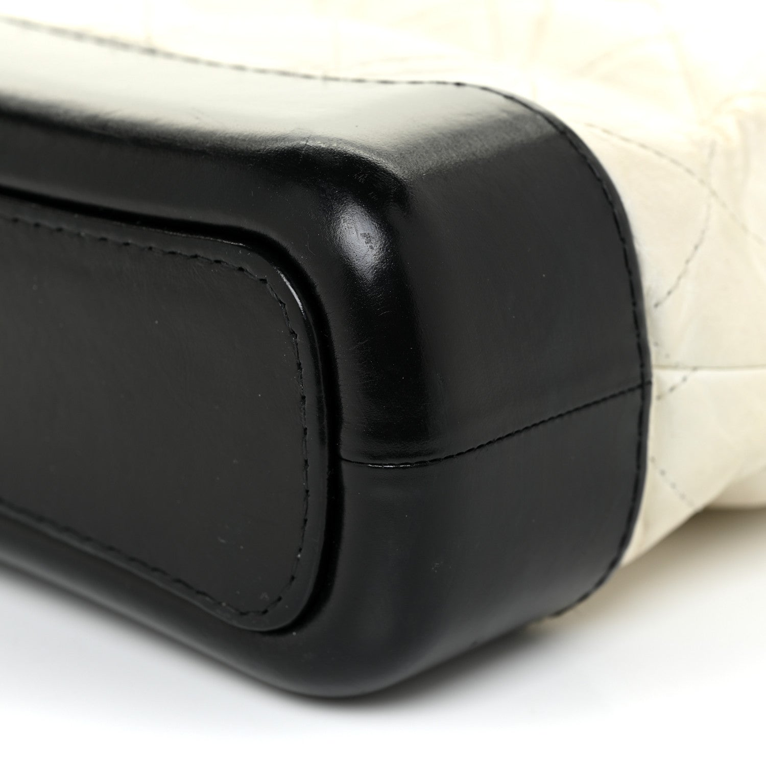 Chanel Aged Calfskin Quilted Small Gabrielle Hobo Black White 10 of 16