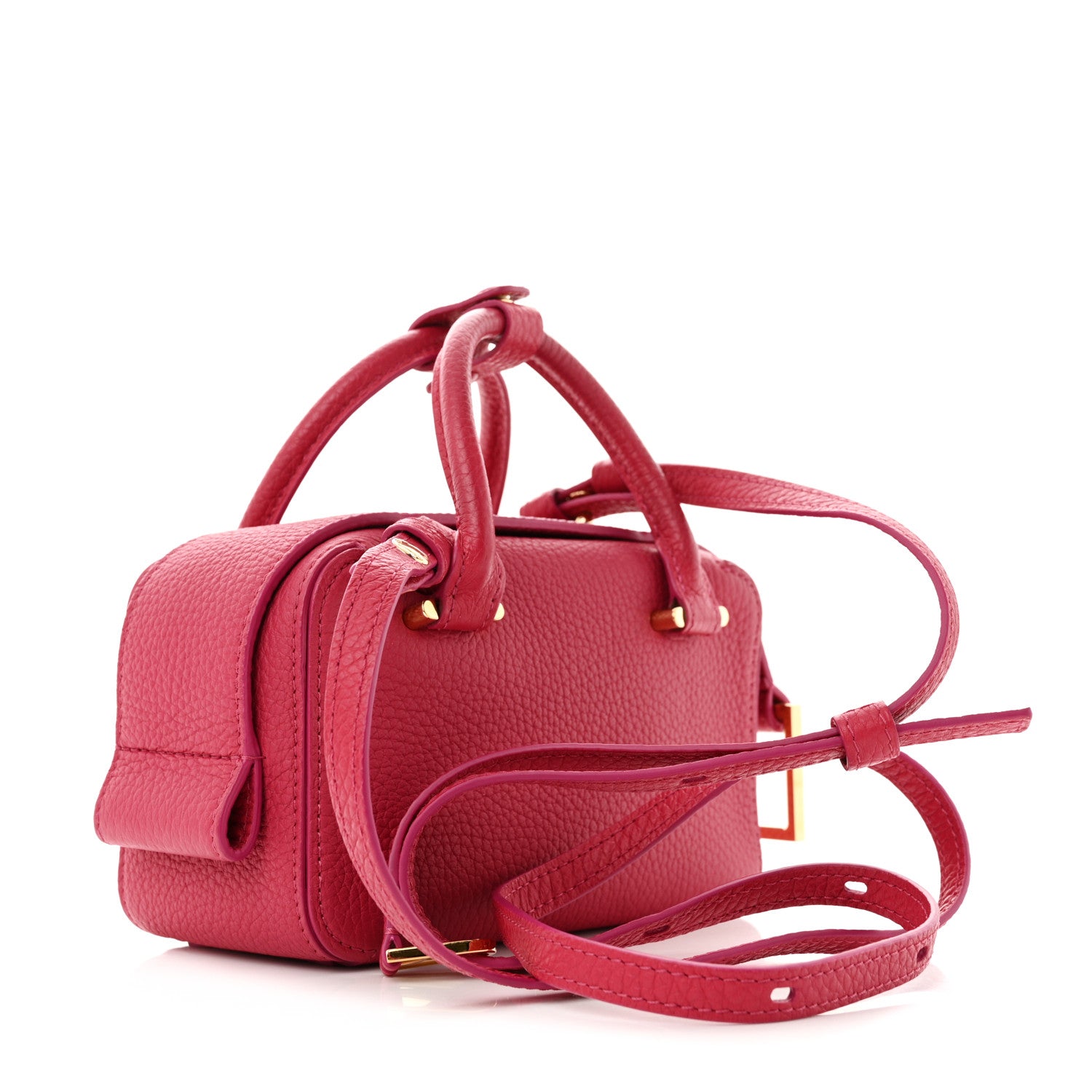 Delvaux Taurillon Soft Nano Cool Box Satchel Framboise 3 of 12