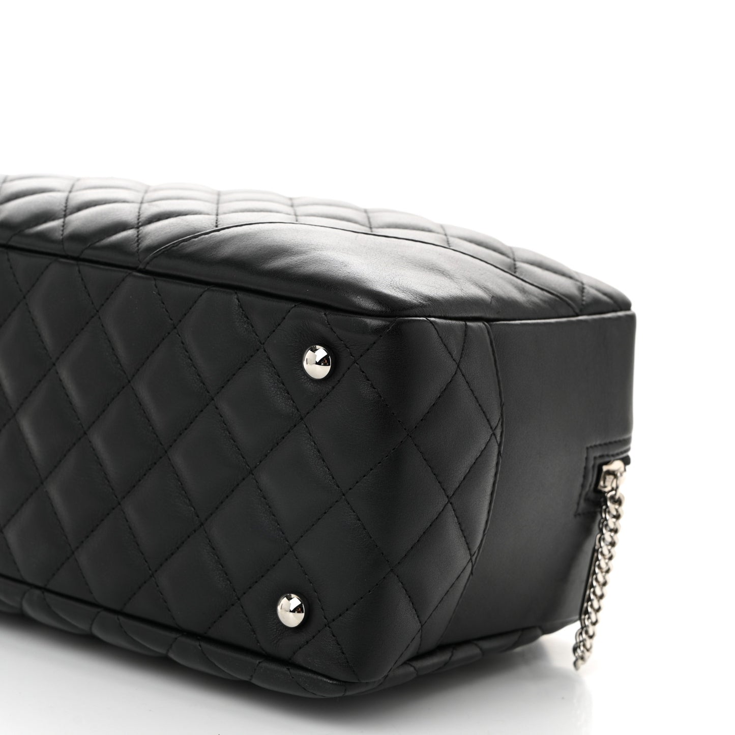 Calfskin Quilted Large Cambon Bowler Black