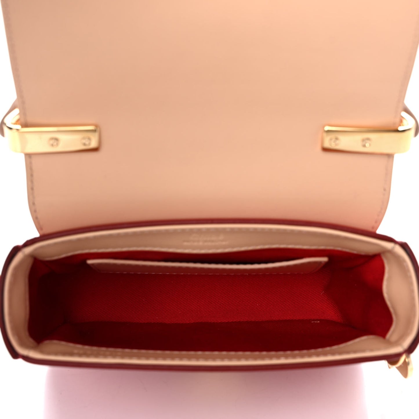 Shiny Calfskin Goatskin Mini C Double Carry Red Pink