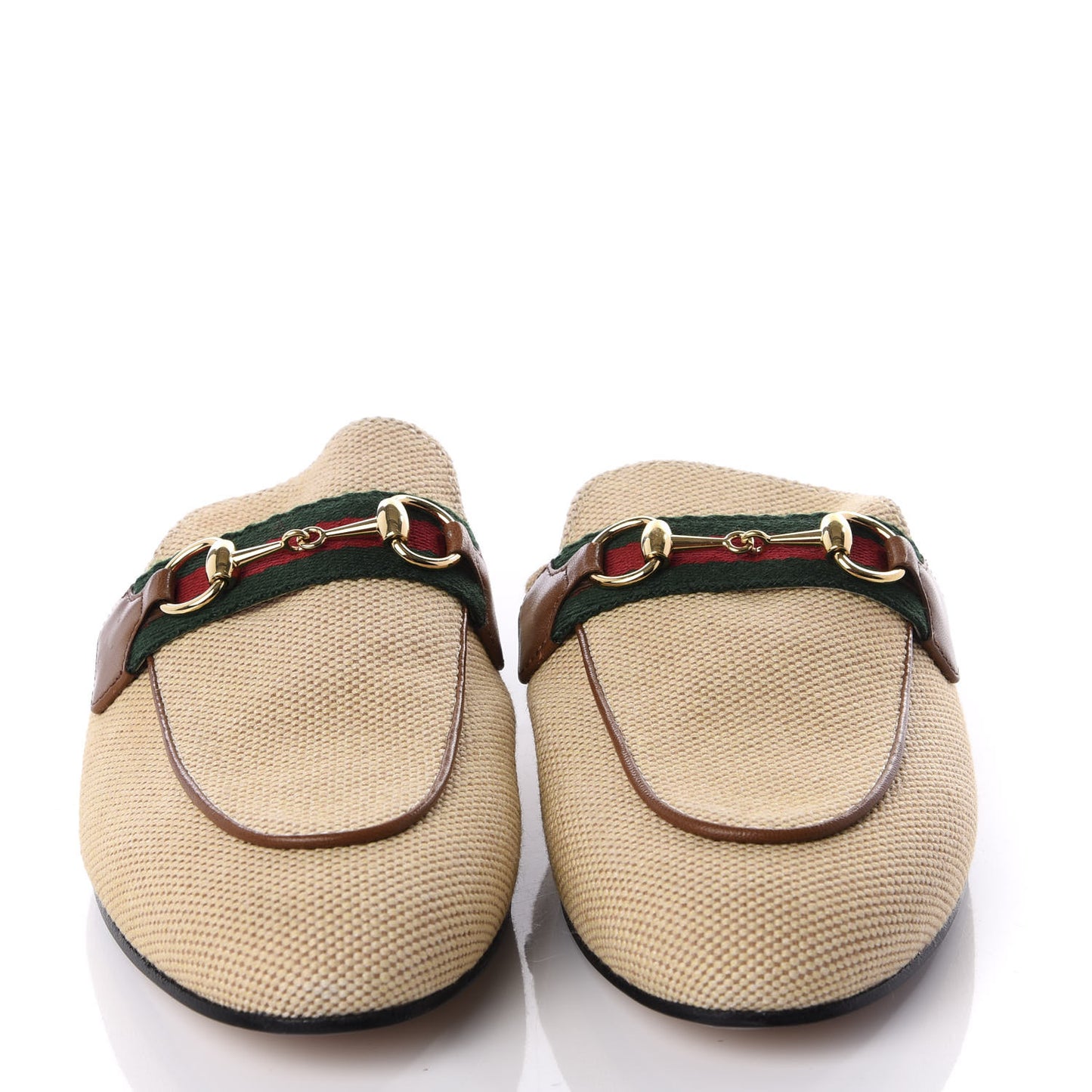 Canvas Vintage Charlotte Web Princetown Slippers 36 Sand Cuir