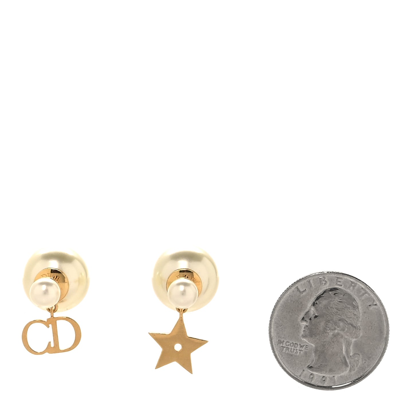 Pearl Mise En Dior Logo Tribal Earrings