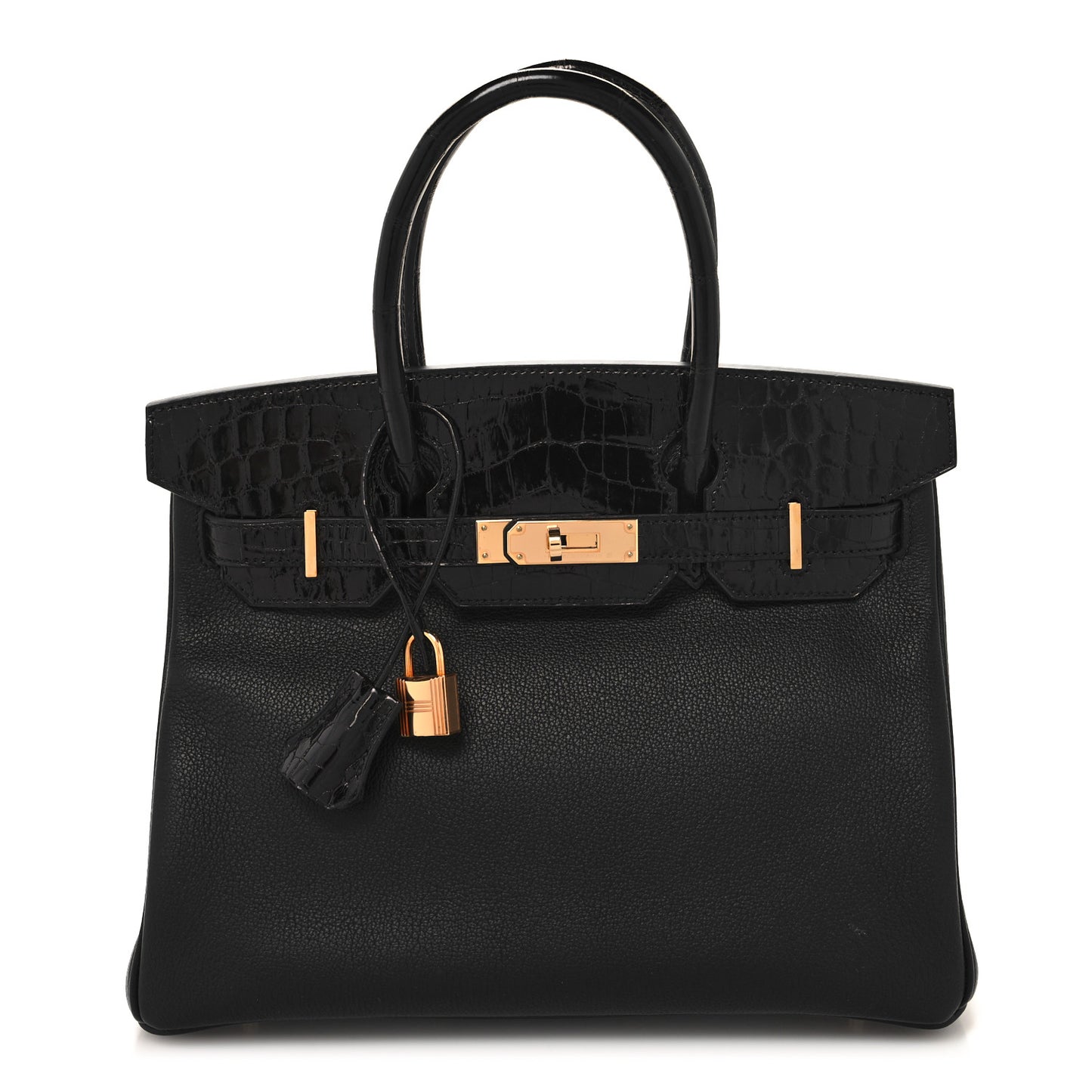 Taurillon Novillo Shiny Niloticus Crocodile Birkin Touch 30 Black