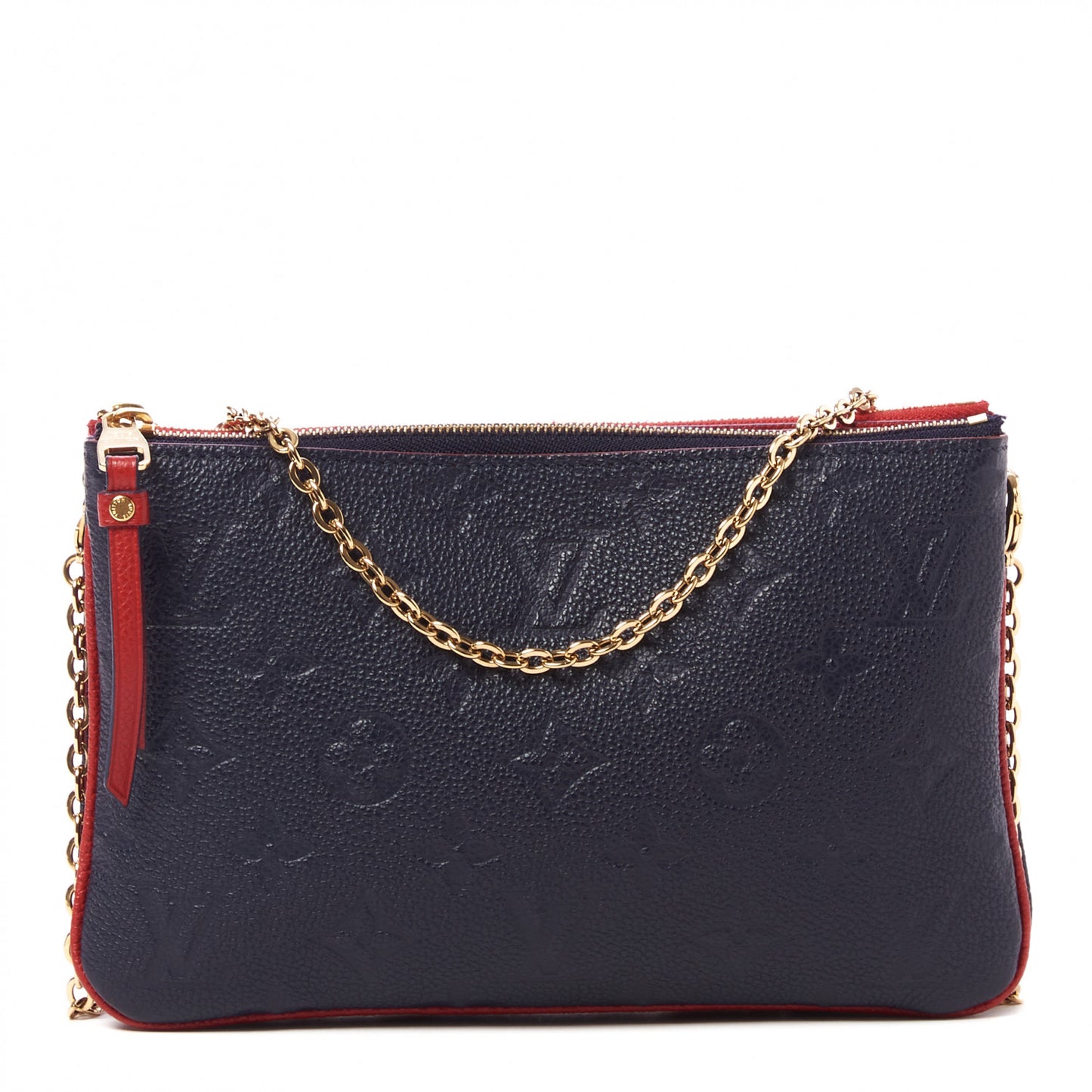 Empreinte Double Zip Pochette Marine Rouge