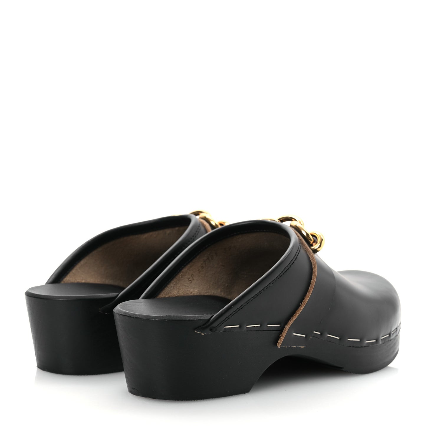 Smooth Calfskin Le Maillon Clogs 39.5 Black